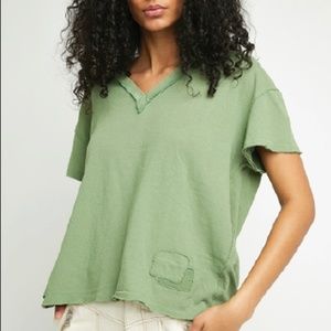 NWOT Free People Joni Tee in Green Size XS